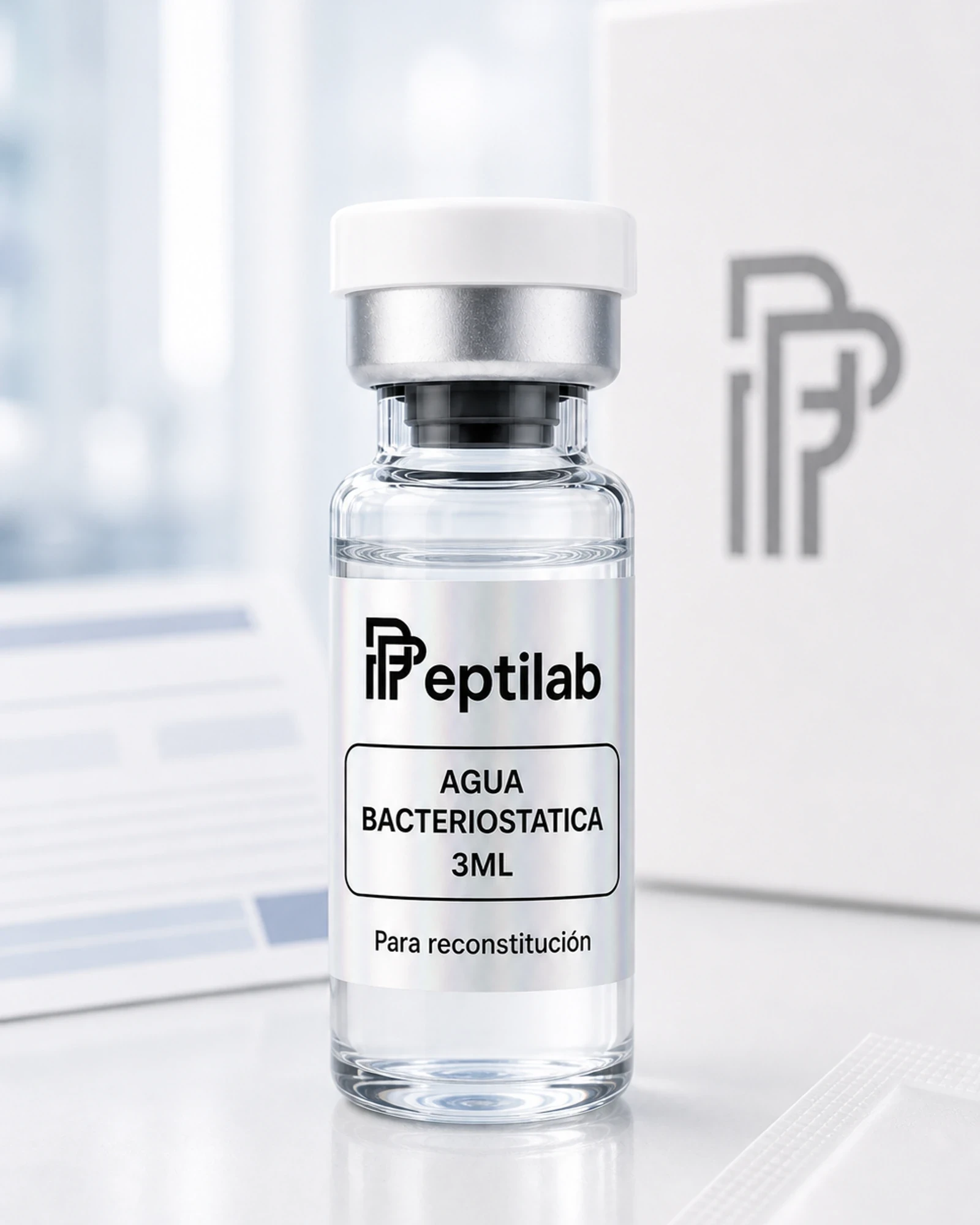 Vial de agua bacteriostática 3ml para reconstitución de protocolos cortos de investigación