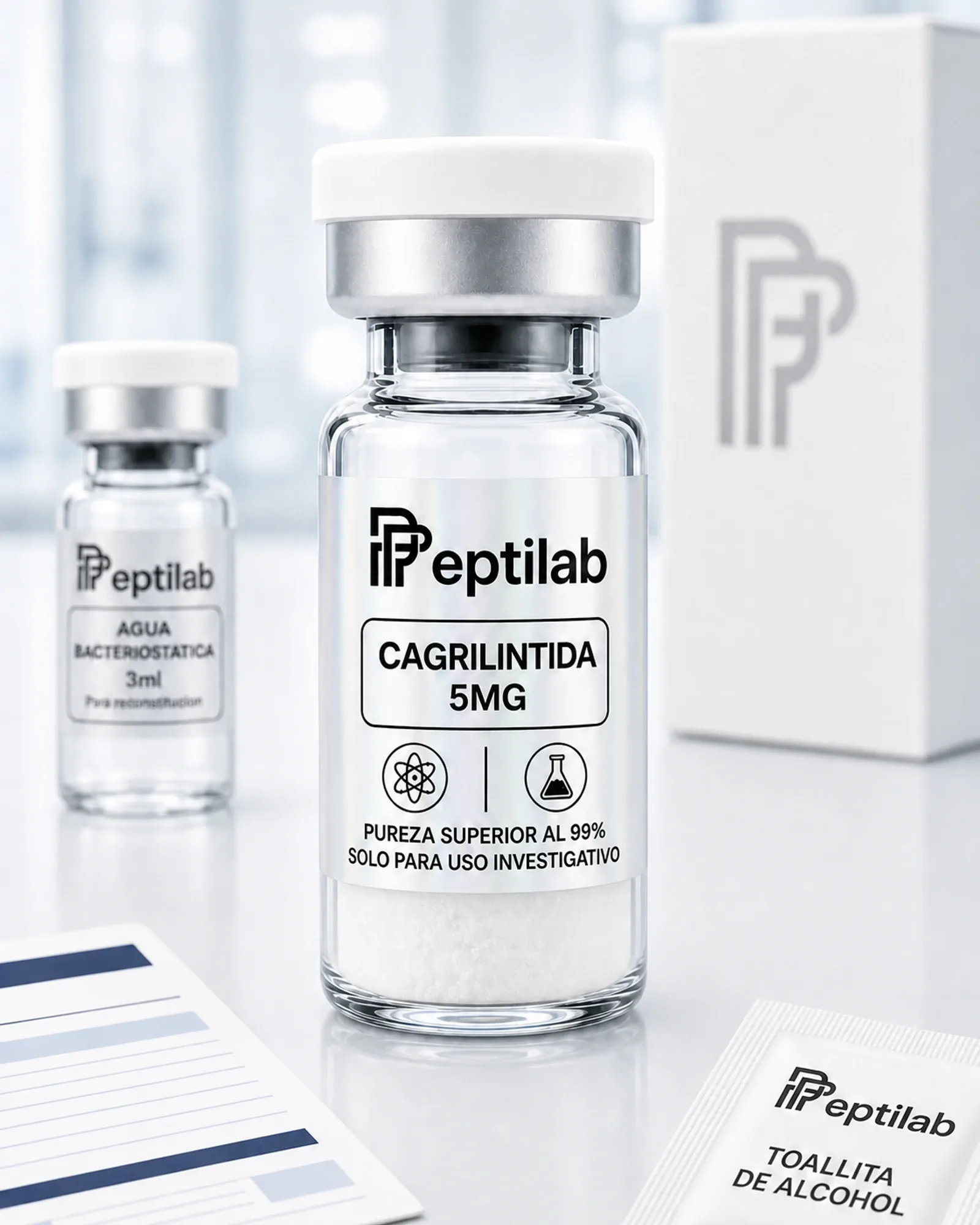 Vial de Cagrilintida 5mg liofilizada, análogo de amilina para investigación metabólica, RUO