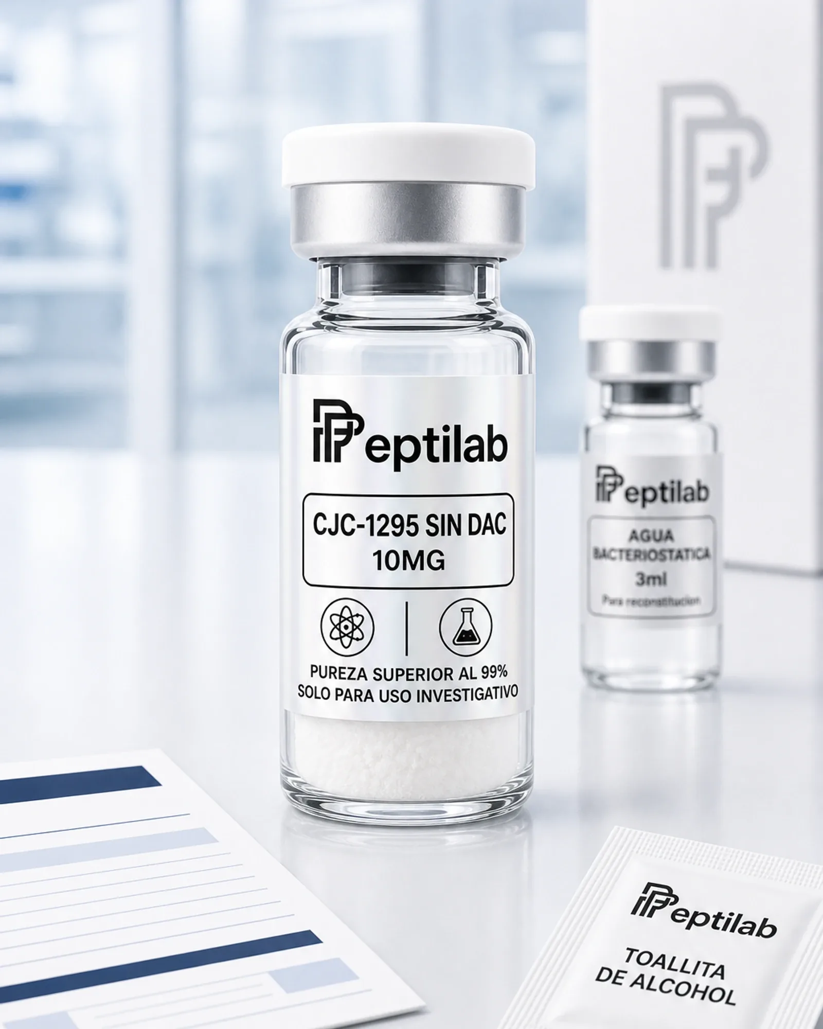 Vial de CJC-1295 sin DAC liofilizada, análogo GHRH de acción corta para investigación, RUO