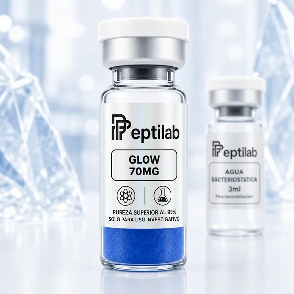 GLOW 70mg, vial de péptido de investigación